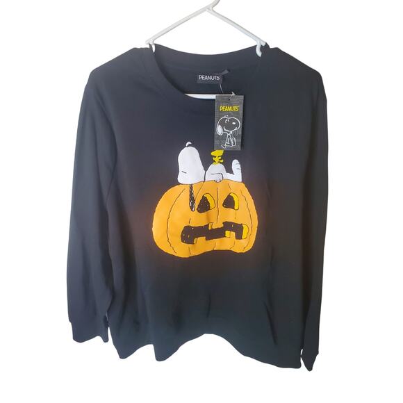 Peanuts Tops - Peanuts Black Crew Neck Snoopy Pumpkin Sweatshirt, NWT, 3X
